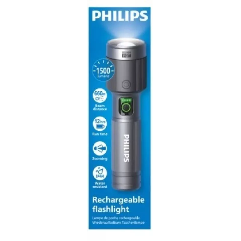 Žibintuvėlis Philips įkraunamas USB-C 1500 lm 2000 mAh
