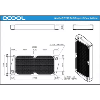 Alphacool NexXxoS ST30 Full Copper X-Flow 240mm Radiatorius (14229)