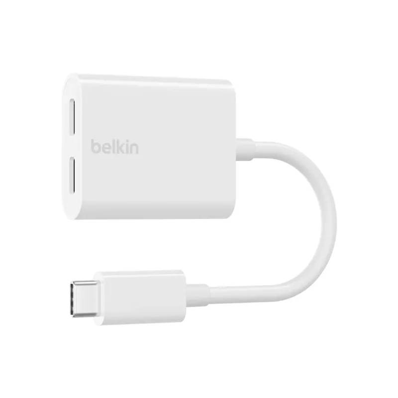 Belkin F7U081BTWH RockStar USB-C garso ir įkrovimo adapteris, baltas