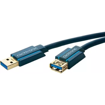 ClickTronic 1,8 m USB 3.0 A/A jungiamasis laidas, m/ž, mėlynas (70119)