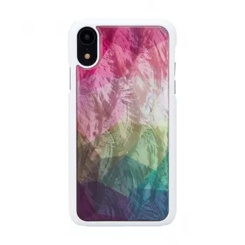 iKins dėklas iPhone XR – vandens gėlių raštas, baltas
