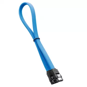CableMod ModMesh SATA kabelis - Serial ATA 150/300/600 - SATA (M) į SATA (M) - 60 cm - Šviesiai mėlyna (CM-CAB-SATA-N60KLB-R)
