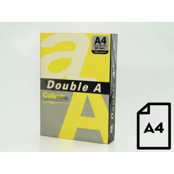 Spalvotas popierius Double A, 80g, A4, 500 lapų, Citrininis