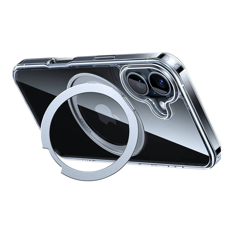Apsauginis dėklas Torras Ostand Pro, iPhone 16 Plus, permatomas, plonas, TPU/PC