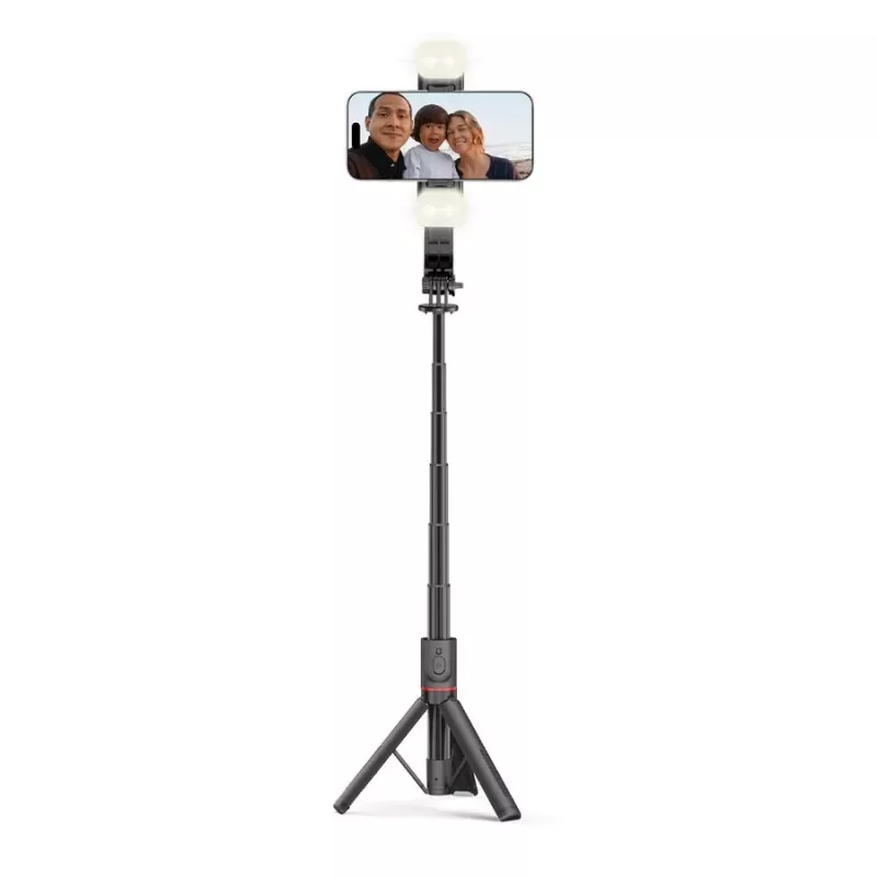 Tech-Protect L05S Selfie lazdelė su stovu, LED lempa ir Bluetooth nuotolinio valdymo pulteliu