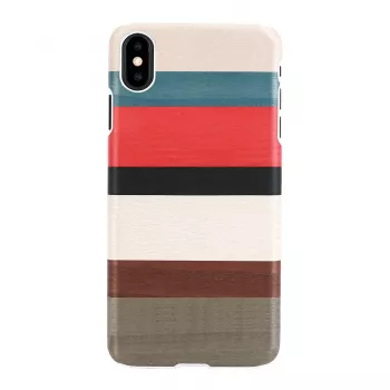 Korpusas iPhone X/XS iš medžio ir polikarbonato — Corallina White (man and wood)