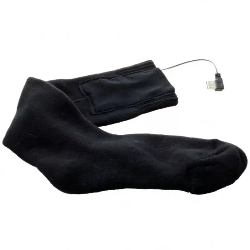 Šildomos kojinės Glovii GQ2L unisex L su integruotu šildymo elementu, medvilnė/elastanas, juodos/raudonos