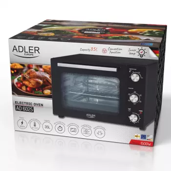 Elektrinė orkaitė Adler AD 6025 – 35 l, 1500 W, juoda