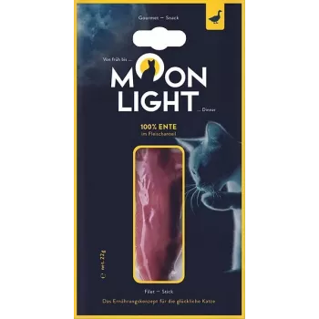 Šlapias skanėstas katėms MOONLIGHT Dinner anties filė 22 g maišelis — suaugusioms katėms, natūrali antis, 65% drėgmės, 23,2% baltymų, mažai riebalų 1,3%