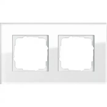 Sieninė plokštelė GIRA Esprit Glas White – besraigtis stiklinis dizainas, 95×166×9,85 mm