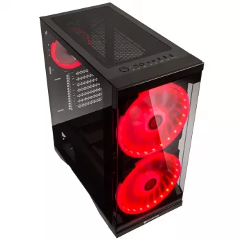 SILENOS PRO juoda versija su ARGB ventiliatoriumi ir grūdintu stiklu