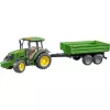 Traktoriaus modelis BRUDER John Deere 5115 M su savivarčio priekaba