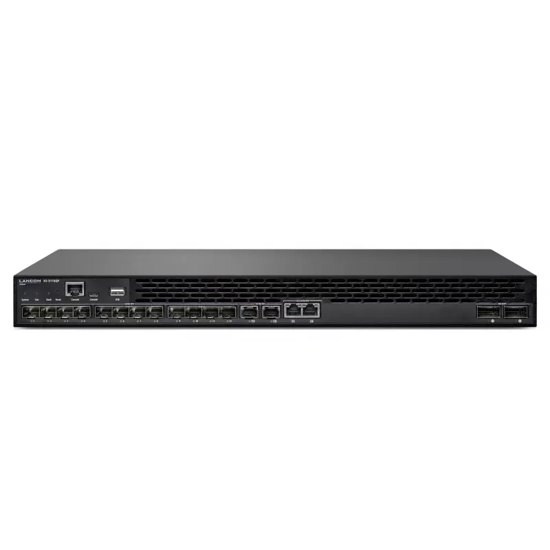 LANCOM XS-5116QF valdomas L2/L3 10G Ethernet agregacinis jungiklis (100/1000/10000) 1U juodas