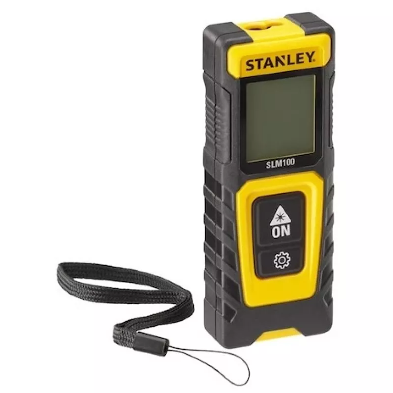 Lazerinis atstumo matuoklis STANLEY SLM100 – matavimo nuotolis 30 m, kompaktiškas rankinis prietaisas