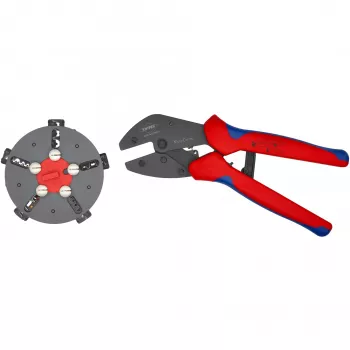 Knipex 97 33 02 kabelių užspaudimo įrankis, mėlynas, raudonas