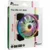 Inter-Tech 88885539 Argus RS-141 RGB korpuso ventiliatorius, 140x140x25 mm, 1200 aps./min., juodas