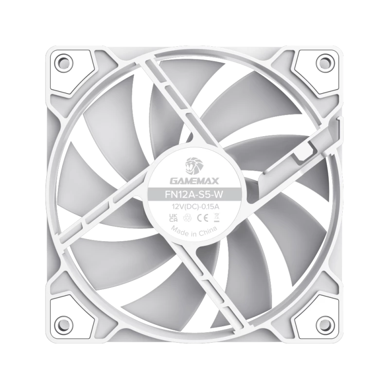 Gamemax FN12A-S5 Baltas korpuso ventiliatorius 120mm