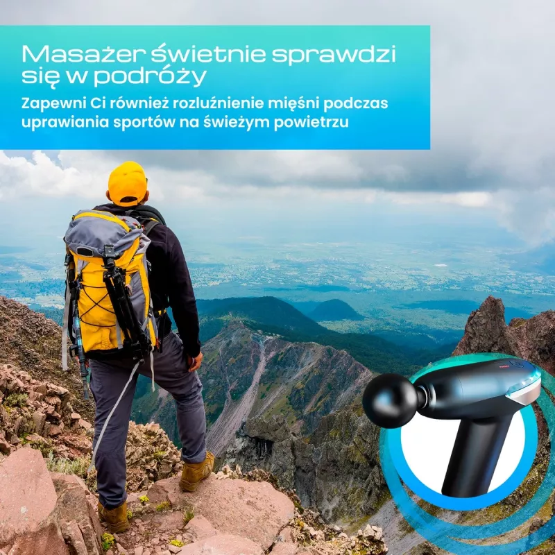 Masažinis pistoletas Extralink MSG-02-LITE 3200 aps./min. 6 antgaliai