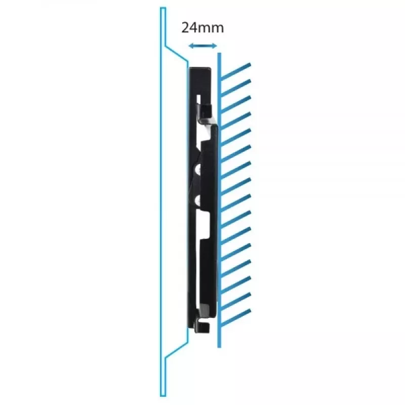 Sieninis TV laikiklis ESPERANZA ERW010 14–50 col. (35,6–127 cm), pasvirimas 15°, VESA 75×75–200×200, maks. apkrova 25 kg, juodas