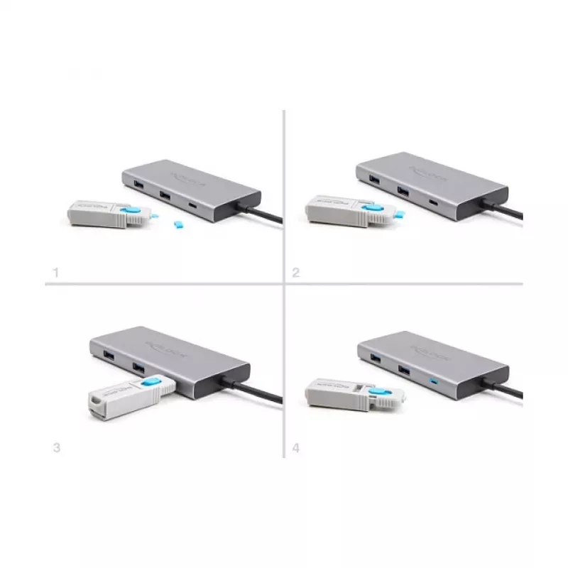 Kištukų blokatorius DeLOCK 20926 USB Type-C 5 vnt. su atrakintuvu