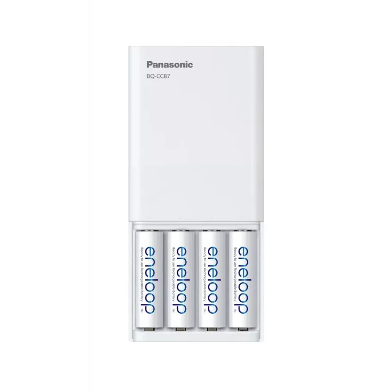 USB baterijų įkroviklis PANASONIC Eneloop Smartplus BQ-CC87 + 4x AA 2000 mAh (K-KJ87MCD40USB)