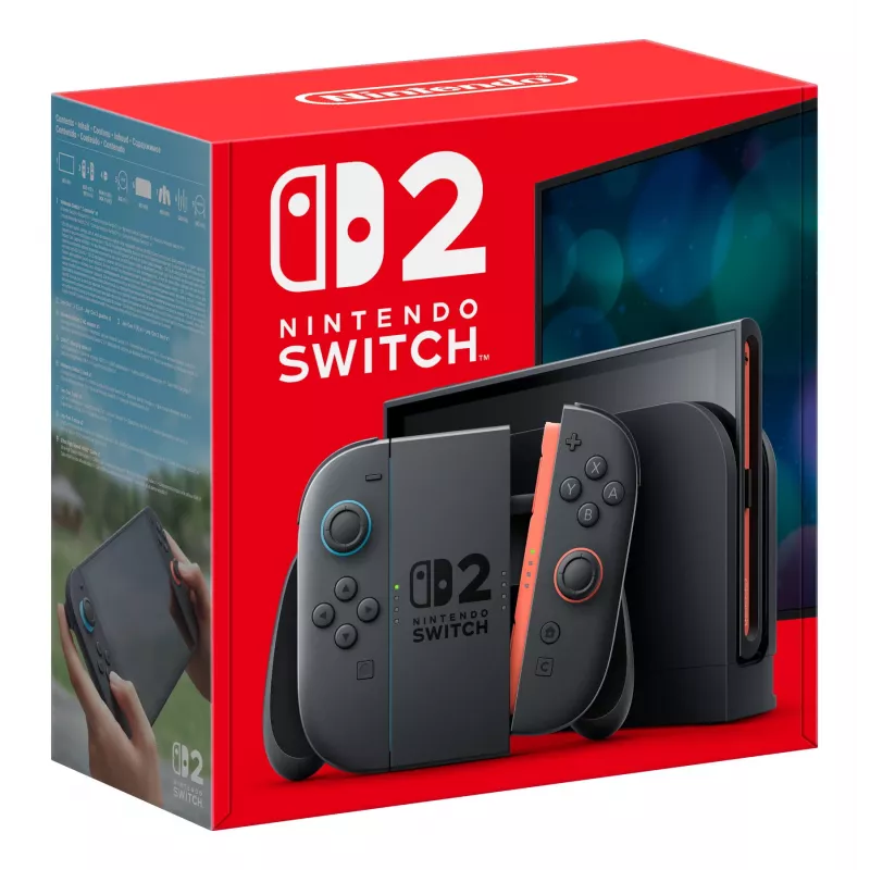 Nintendo Switch 2, juoda, analoginis / skaitmeninis, D-Pad, Home mygtukas, Meniu mygtukas, Maitinimo mygtukas, Mygtukai, LCD