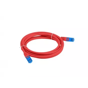 LANBERG PATCHCORD S/FTP CAT.6A 0,5M RAUDONAS LSZH