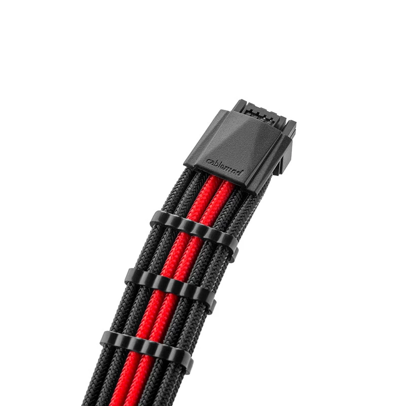 CableMod C-Series PRO RM Black Label maitinimo kabelių rinkinys CM‑PCSR‑16P3KIT‑NKKR‑R – juodi ir raudoni pinti PSU laidai