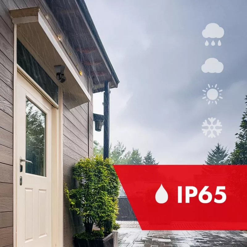 PIR judesio jutiklis MACLEAN MCE201 B/B IP65 pasyvus infraraudonųjų spindulių detektorius, atsparus oro sąlygoms