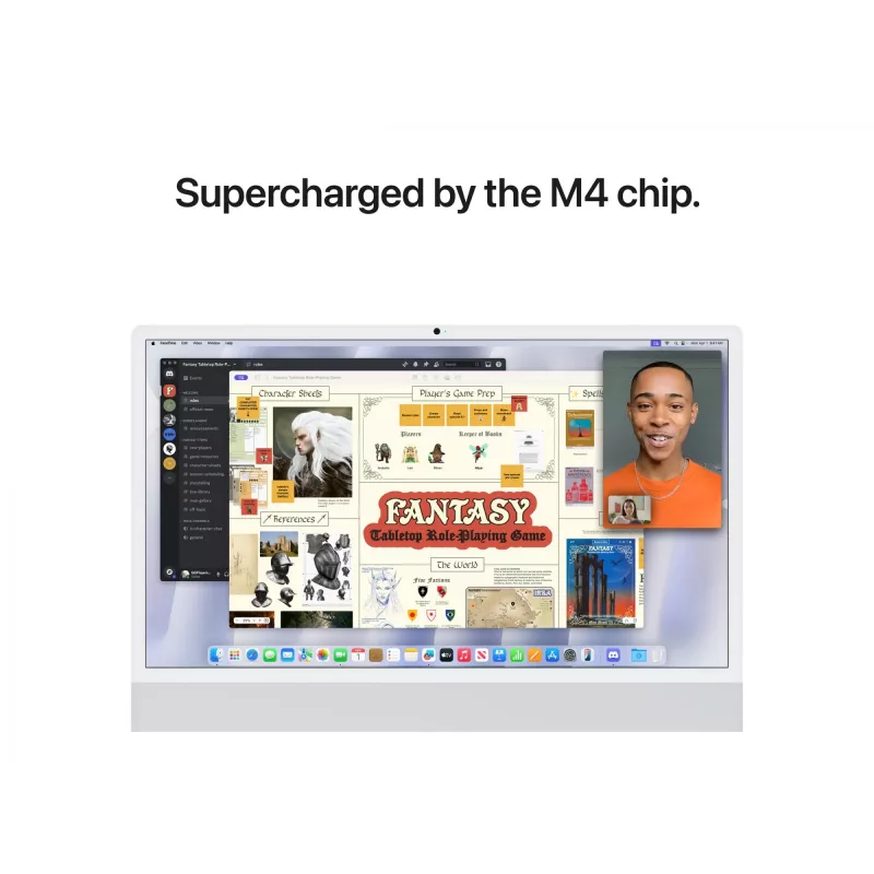 iMac 24 inch Retina 4.5K ekranas M4, sidabrinis, M4 (10-CPU/10-GPU), 16GB, 512GB, standartinis stiklas, Touch ID, vokiška klaviatūra, Gigabit Ethernet, Magic Mouse, MWUV3D/A