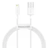 Baseus CALYS-A02 USB A – Lightning laidas 1 m Baltas