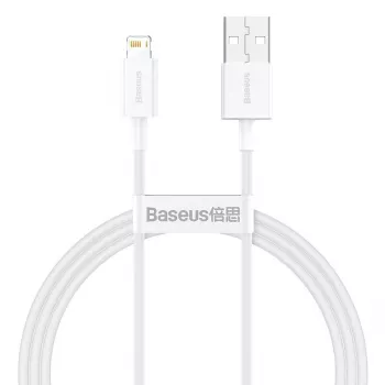 Baseus CALYS-A02 USB A – Lightning laidas 1 m Baltas