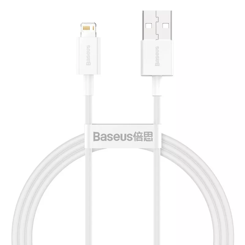 Baseus CALYS-A02 USB A – Lightning laidas 1 m Baltas