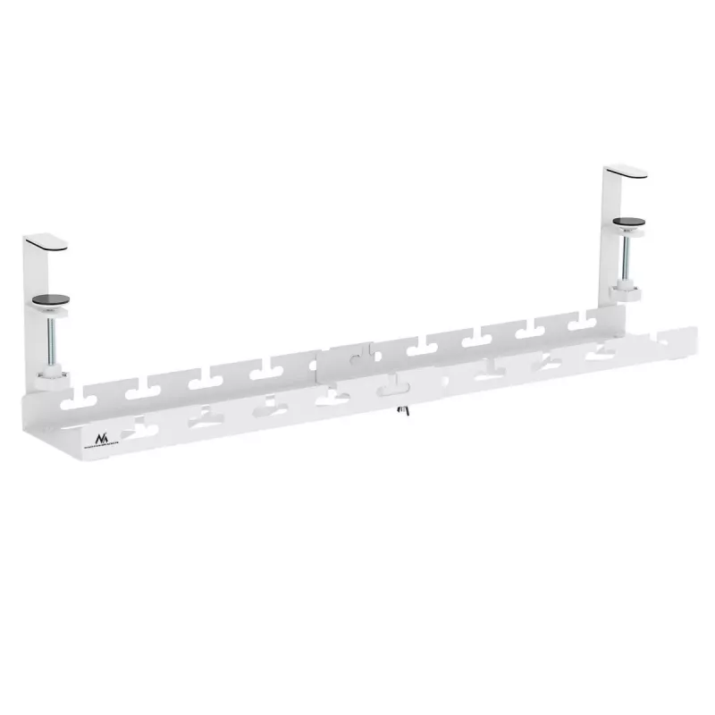 Maclean po stalu kabelių organizatorius, max. apkrova 5 kg, max. 728 mm, baltas, MC-103 W
