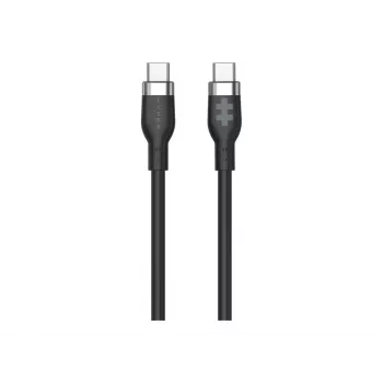 Hyper 1,5 m silikoninis USB-C į USB-C 60 W įkrovimo laidas - juodas