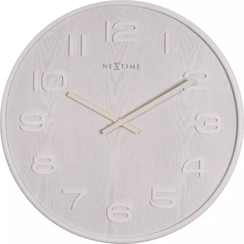 NeXtime 3096WI Sieninis laikrodis – medinis, kvarcinis, baltas, apvalus