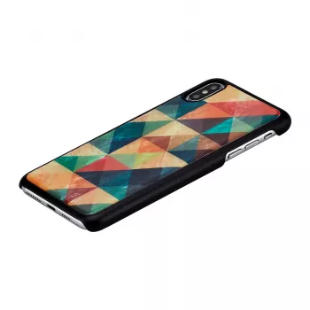 Telefono dėklas iKins iPhone XS Max — mozaikinis raštas, juodas