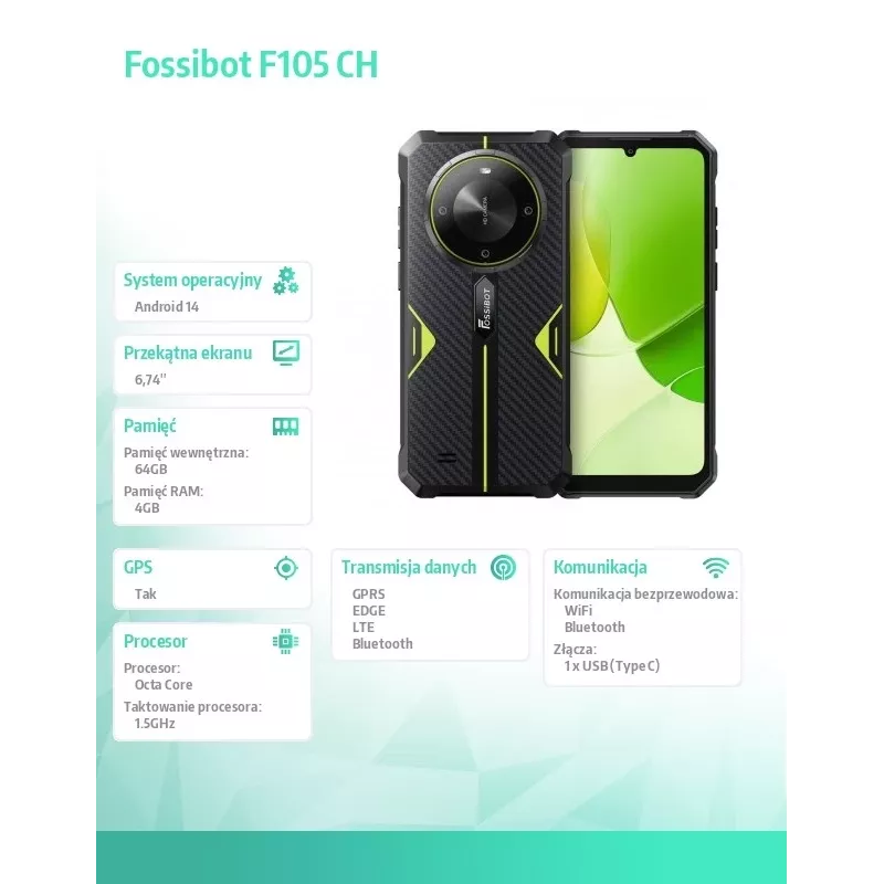 Išmanusis telefonas FOSSiBOT F105 žalias CH