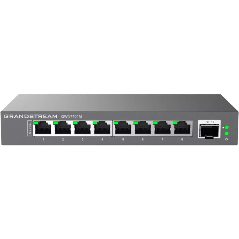 Grandstream Networks GWN7701M tinklo jungiklis, nevaldomas, 2.5G Ethernet (100/1000/2500), juodas
