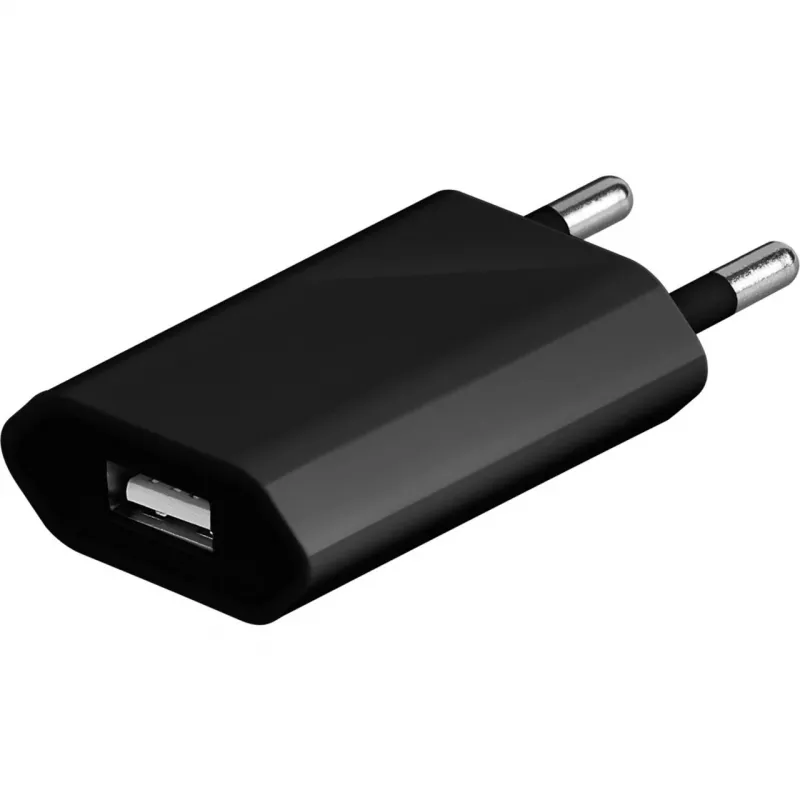 USB sieninis įkroviklis GOOBAY 5 W, 1x USB 2.0, įėjimas 100–240 V, juodas