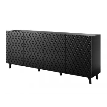 ASTI komoda 200x42x82 juodas matinis