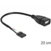 Delock laidas USB Pin Header Socket > USB 2.0 Type-A Socket 20 cm (83291)