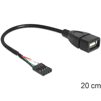 Delock laidas USB Pin Header Socket > USB 2.0 Type-A Socket 20 cm (83291)