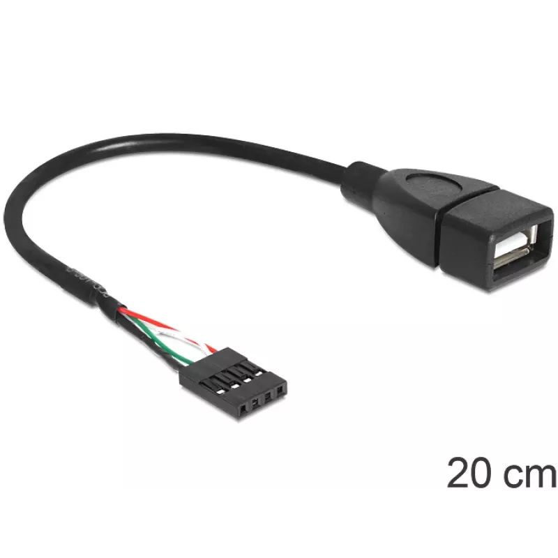 Delock laidas USB Pin Header Socket > USB 2.0 Type-A Socket 20 cm (83291)