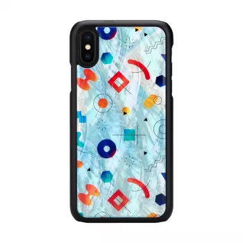 iKins apsauginis dėklas iPhone XS / XS Max juodas uolienų dizainas, apsauginis galinis dangtelis