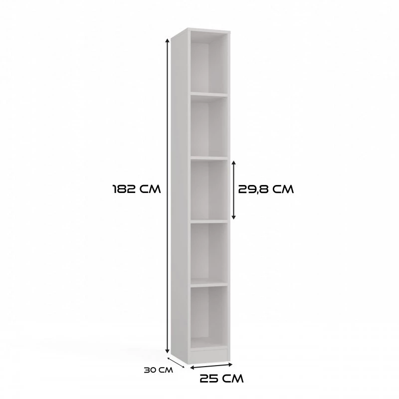 REGAL R25 balta 25 cm vienos sekcijos knygų lentyna