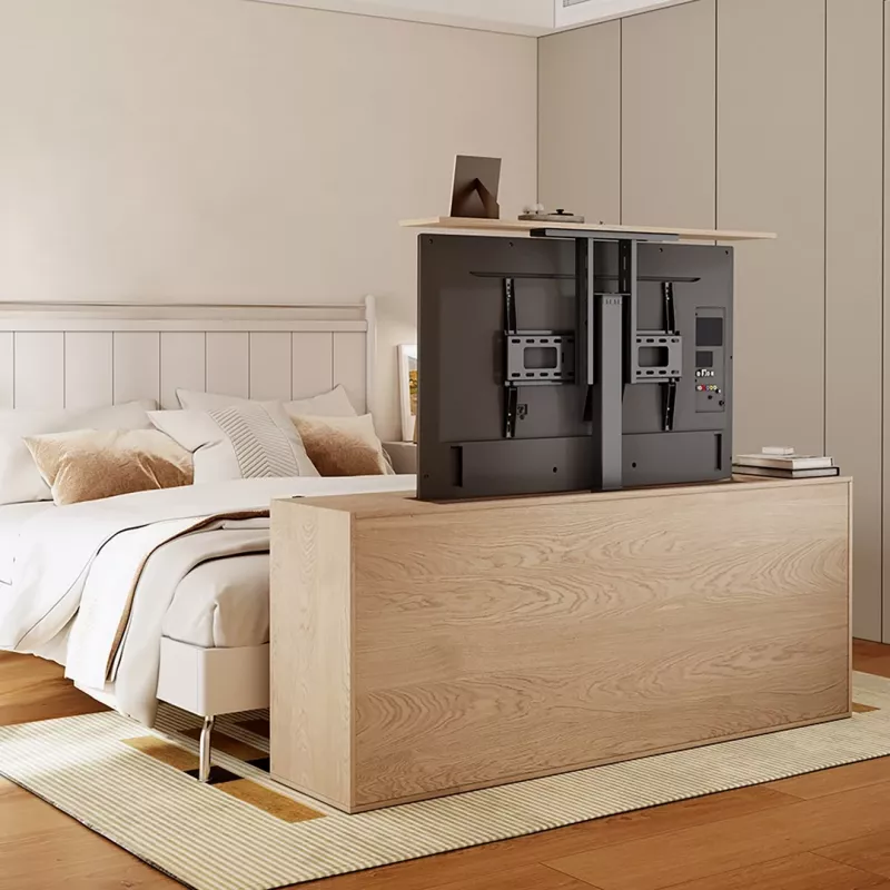 Maclean MC-866T Smart Motorizuotas Elektrinis TV Liftas TUYA Mobilioji Programa Grindinis Laikiklis Alexa Google Home 37''-80'' 60kg Spintelė VESA (EU kištukas)