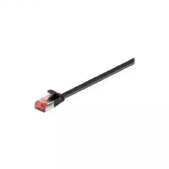 Wentronic Goobay CAT 6 Flat-Patch Cable, U/FTP, Juodas, 15 m – Varinė medžiaga (94238)