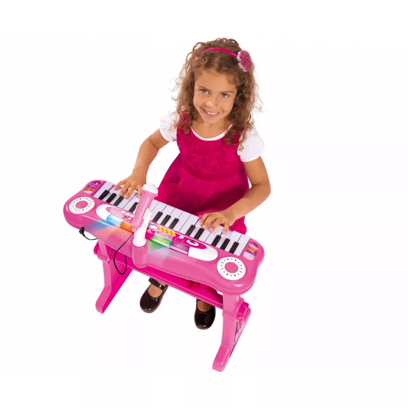 Vaikiška klaviatūra su stovu Simba-Dickie My Music World Girls (rožinė) – elektroninis žaidybinis pianinas