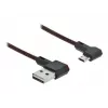 USB kabelis DeLOCK EASY-USB 2.0 Type-A (vyriškas) į Micro-B (vyriškas) kampuotas 0,2 m juodas
